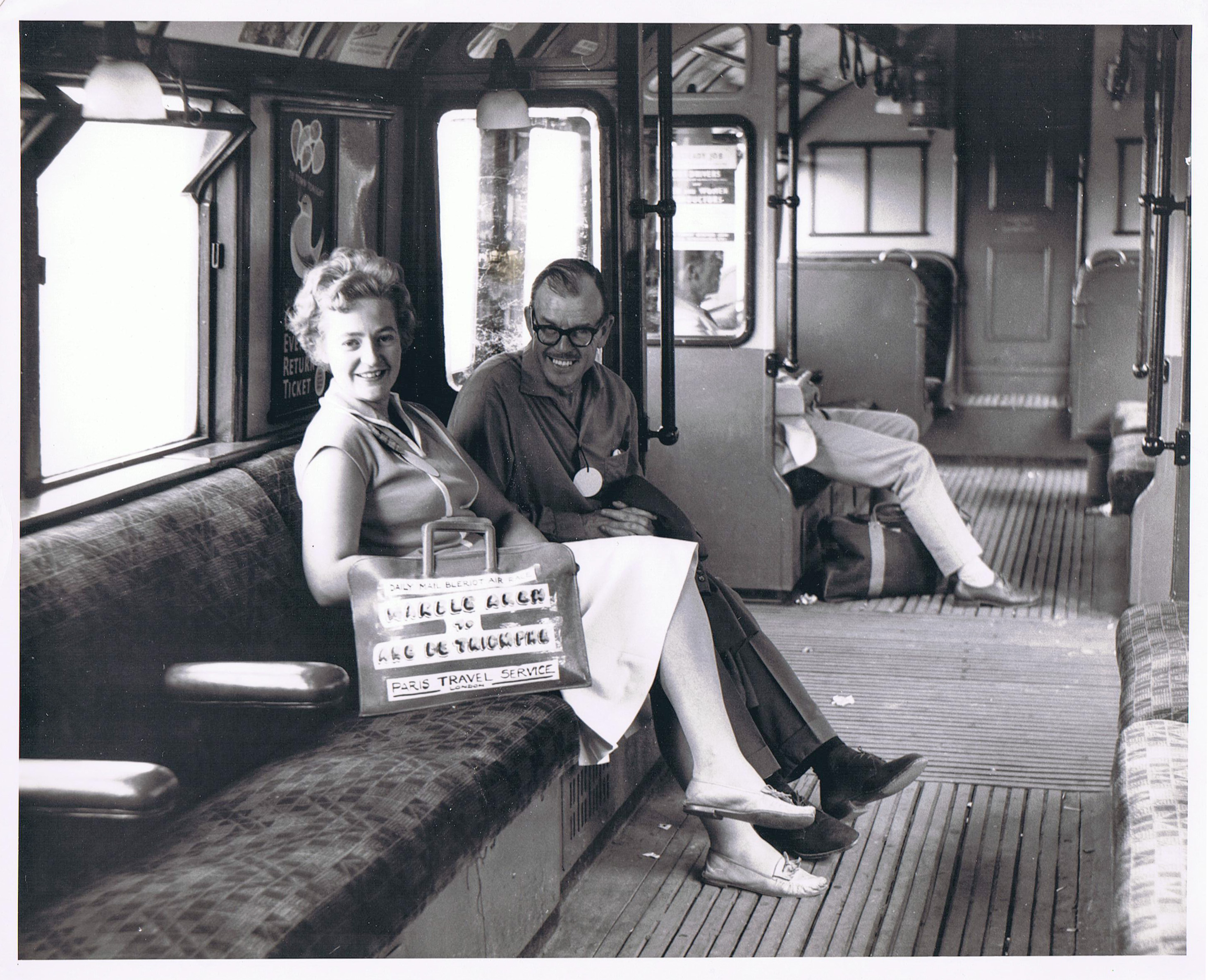 Mum & Dad - London underground 1953 on way to Paris