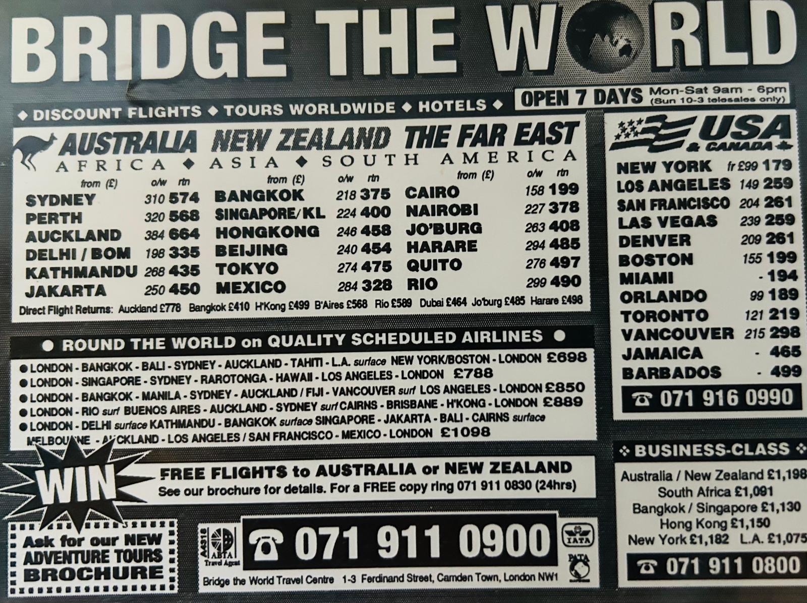 Early Bridge the World adverts - TNT Magazine, Telegraph & Sunday Times