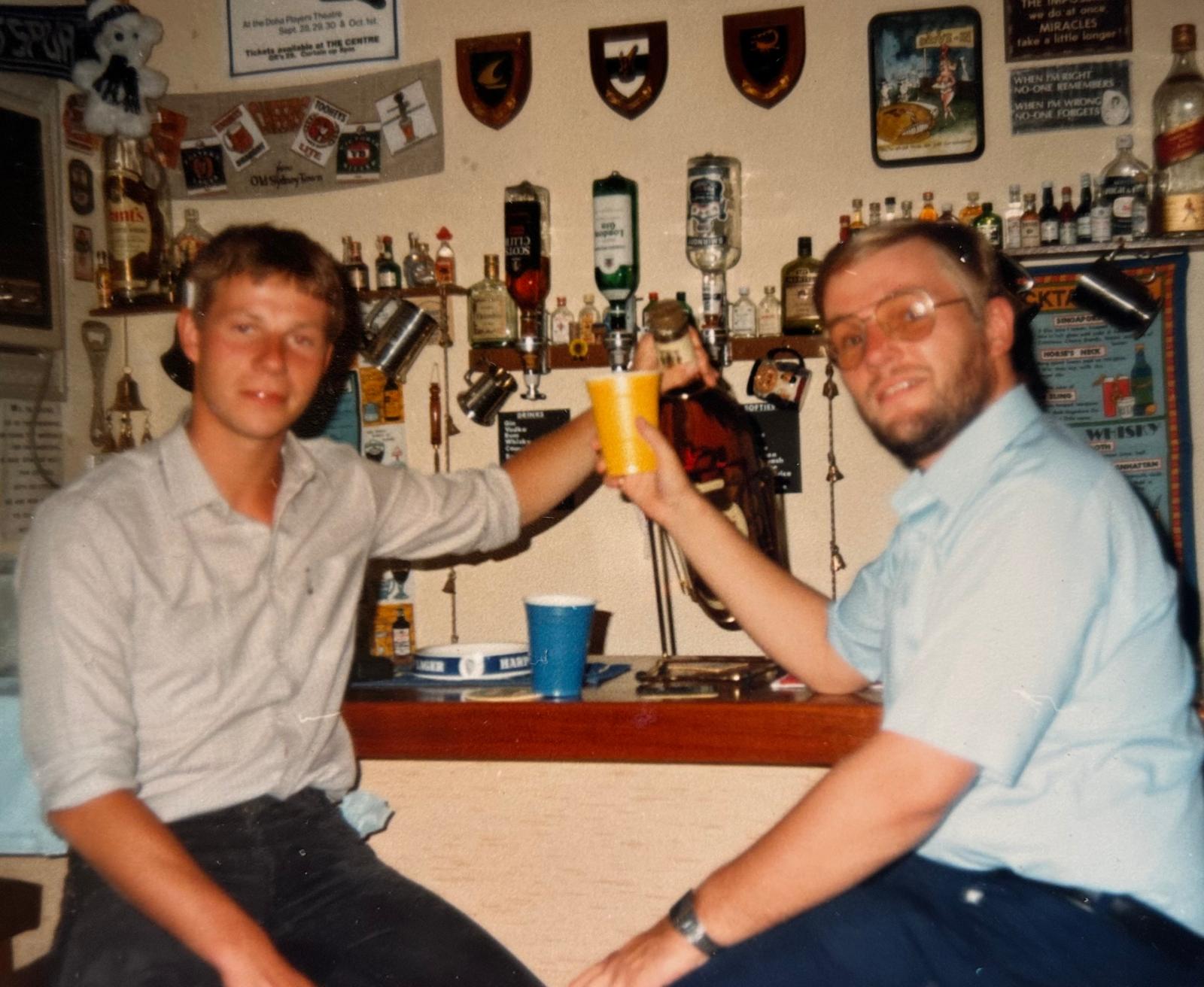 Julian's home bar in Doha, Qatar 1983
