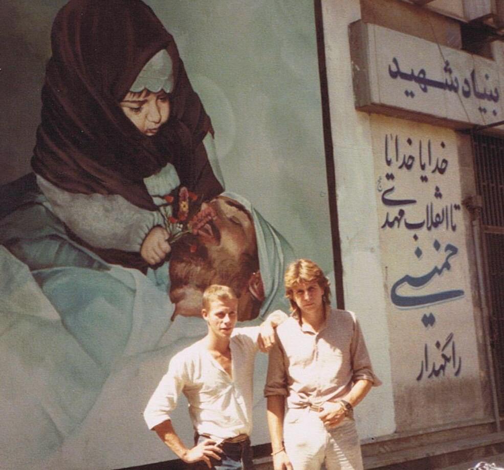 Jerrry & Chris - on way back to Europe, in need of a good feed - Tehran, Iran (just sold the gold sovereign)