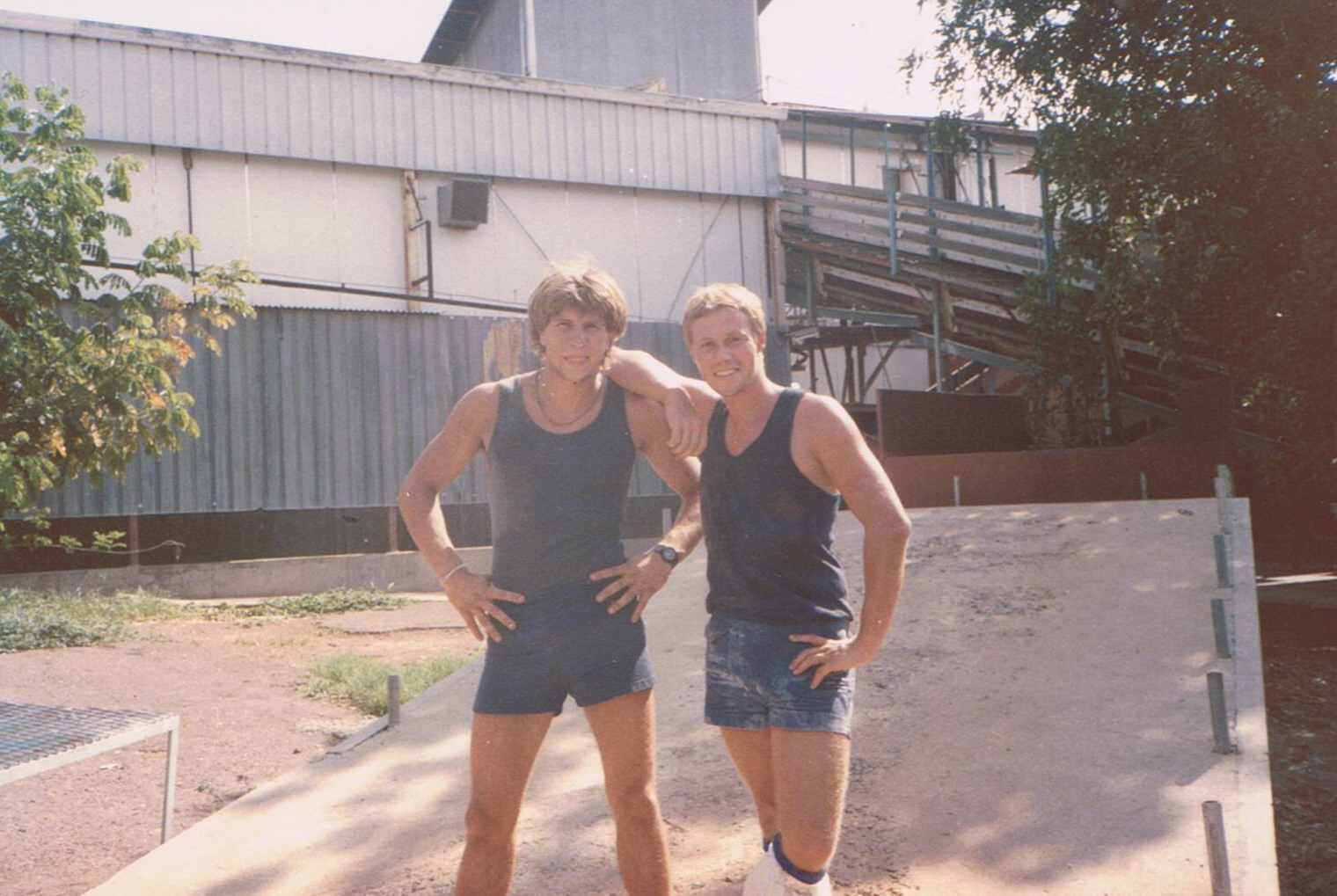 Chris & Jerry working at the abbotoir - Katherine, Northern Territory