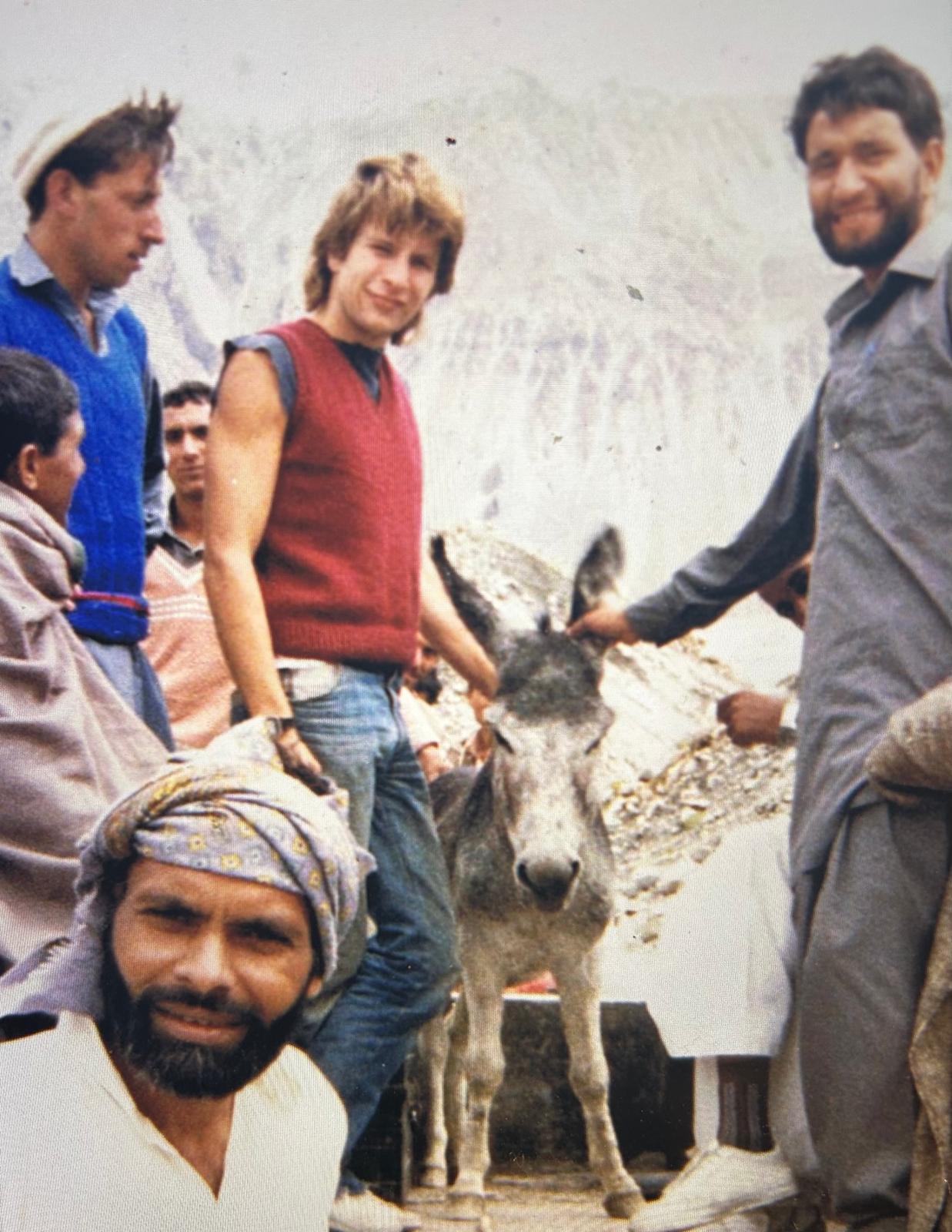 Hitch-hiking in Pakistan, Passu Peaks, North Pakistan, Chris Reeves and Jerry Bridge
